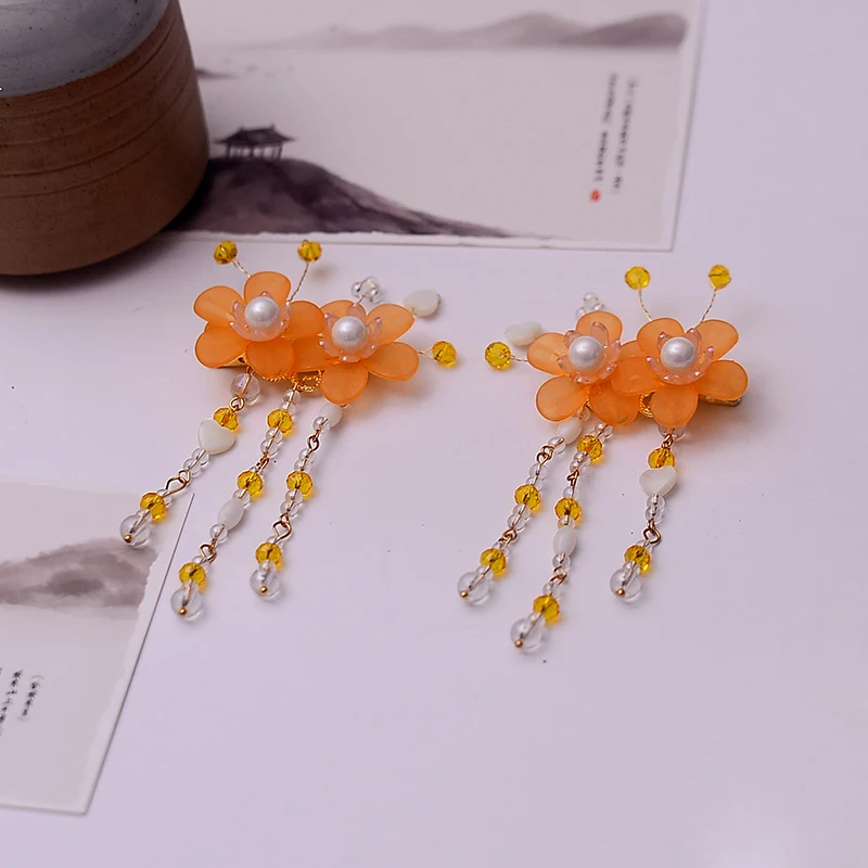 Винтажная ручная работа Цветочный декор для волос кисточка шаг встряхивание