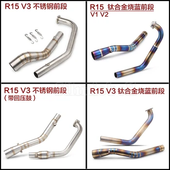 

For Yamaha YZF R125 R15 V3 Modified Escape Slip-on Motorcycle Exhaust Muffler Front Middle Link Pipe YZF-R15 V1 V2 MT-15 MT-125