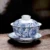 Ретро Синий и белый Фарфор Gaiwan Крышка Чаша Чайная Чашка Керамический Чайный сервиз Sancai Бытовой Толстый термостойкий Чайный сервиз Кунг-Фу