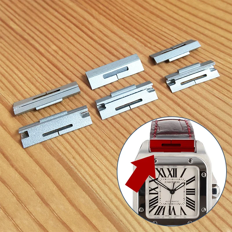 Cinturino Inserti Metallici All'Interno Per Cinturino In Pelle Per Orologio Cartier Santos Dumont