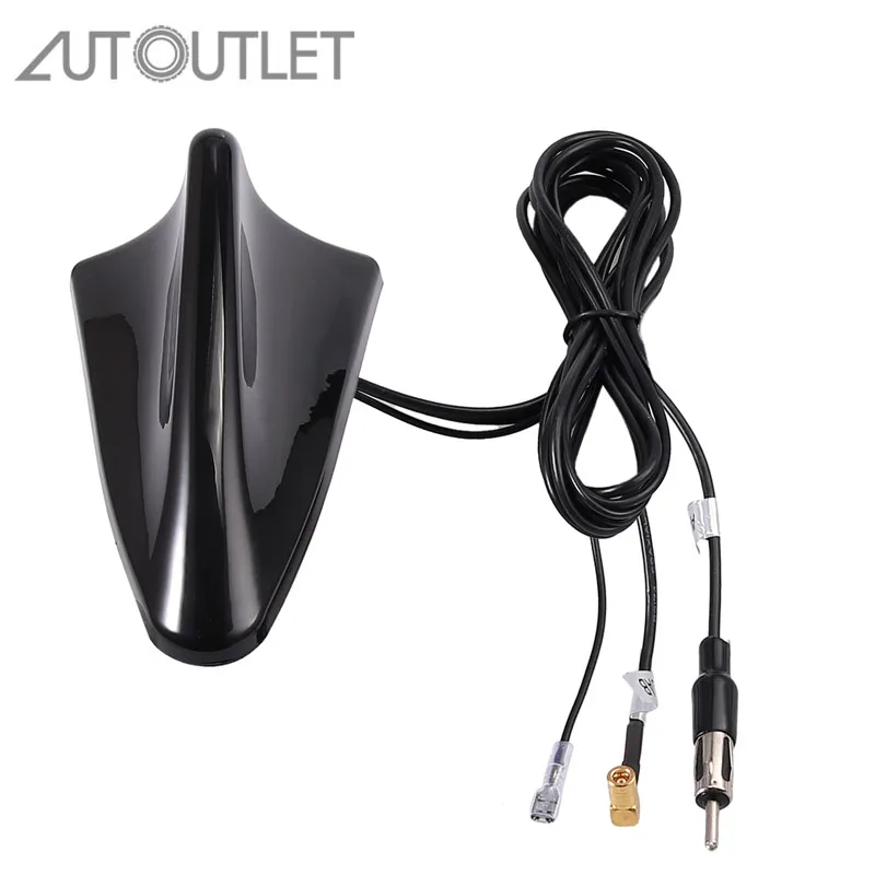 

AUTOUTLET For DAB Car Aerial Antenna SMA Adapter AM/FM Shark Fin Roof Decorate Aerial RG174