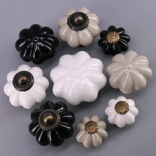 1х Серый Белый Черный тыква форма керамический ящик выдвижной мебельные ручки керамический шкаф дверные ручки