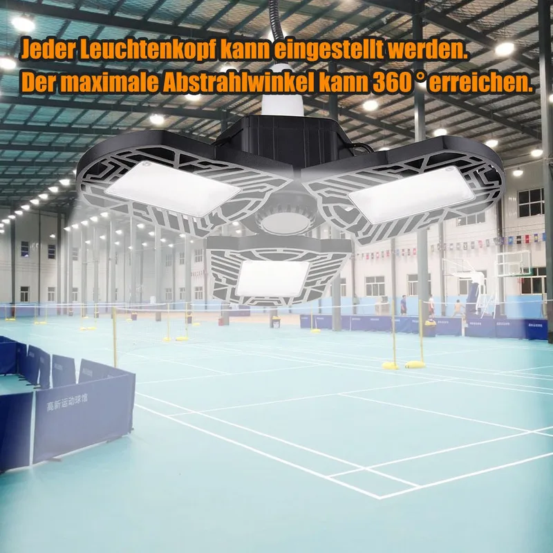 

60W LED Garage Light 144 LED 220V Deformable Lumens Ceiling Light Led Mining Lamps for Parking Warehouse Industrial Basement