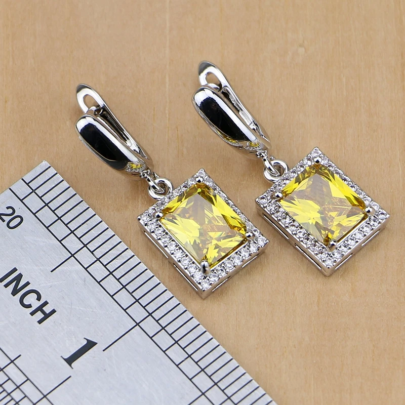 Комплект из колье светильник серёг и кольца серебра 925 пробы|jewelry sets for women|cubic zirconia