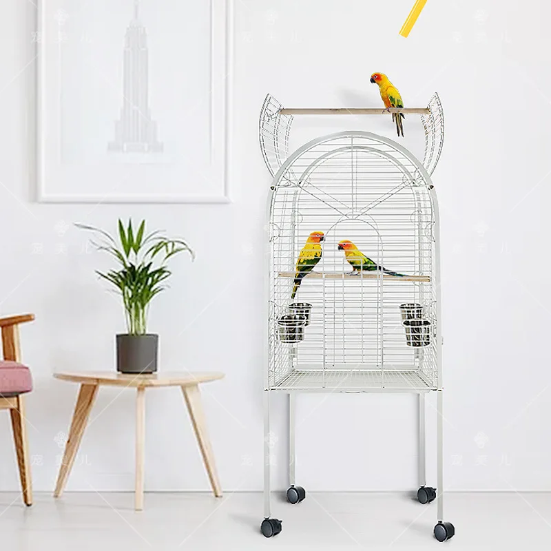 

Luxury Large Birdcage Starling Mynah Tiger Skin Parrot Cage Thrush Cockatiel Peony Embroidered Cage Breeding Cage Large Size Bir