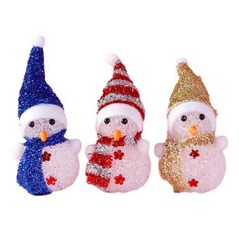 

3pcs Christmas Themed Crystal Snowman Lamp Unique Snowman Shaped Festival Light Desktop Light for Festival Decoration
