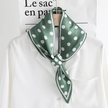 

Gemakkelijk Lui Sjaal Vrouwen Zijden Skinny Hals Sjaals Ring Polsband Handvat Tas Tie Lady Print Foulard Lange Lint Band 70*15Cm