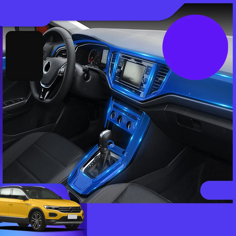 

Lsrtw2017 TPU Car Interior Central Control Dashboard Protective Film Sticker for Volkswagen T-roc 2018 2019 2020