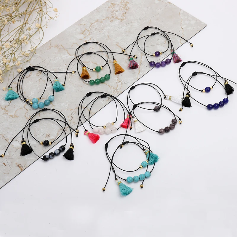 

G.YCX 2pcs/set Natural Stone Chakra Bracelet Sets for Women Tiger Eye Bead String Balance Energy Bracelet Unisex Yoga Jewelry