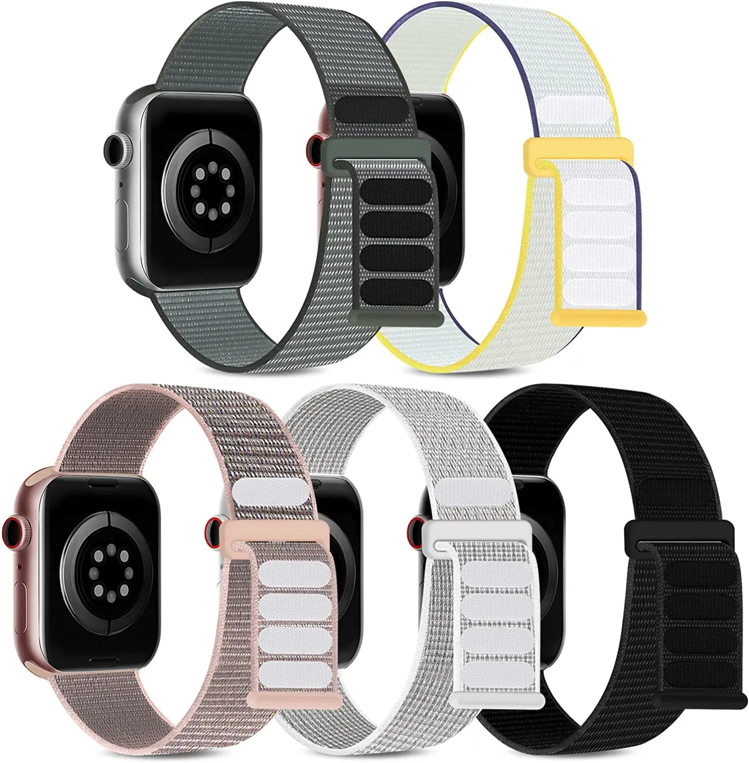 Ремешок спортивный совместимый с Apple Watch Мягкий Нейлоновый плетеный эластичный