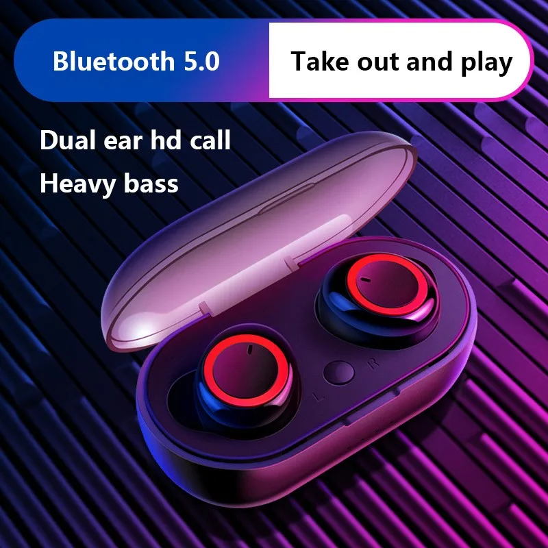 

New Bluetooth Wireless Earphone TWS Binaural Sports Headset 3D Stereo Sound With Mic Handsfree Sports Earphone With Charging Box