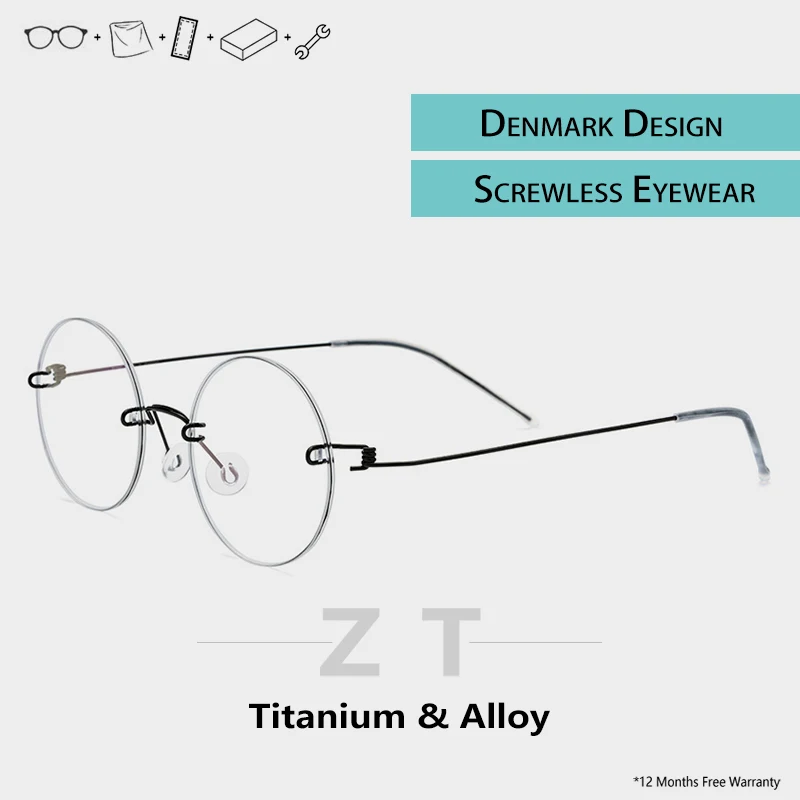 

screwless titanium glasses rimless women round acetate transparent eyeglasses designer brand men tag eyewear frames luxury