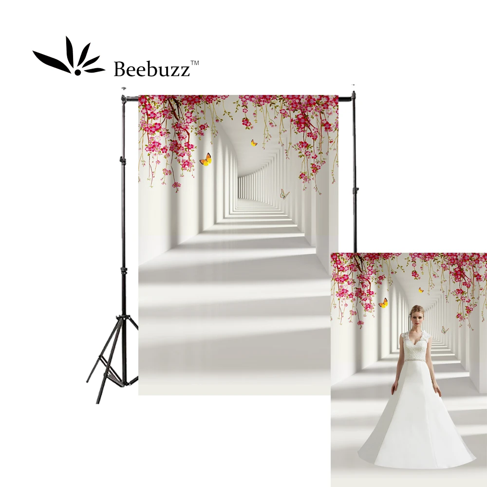 

Beebuzz photo backdrop white romantic flowercorridor backgroung studio and family portraits photophone