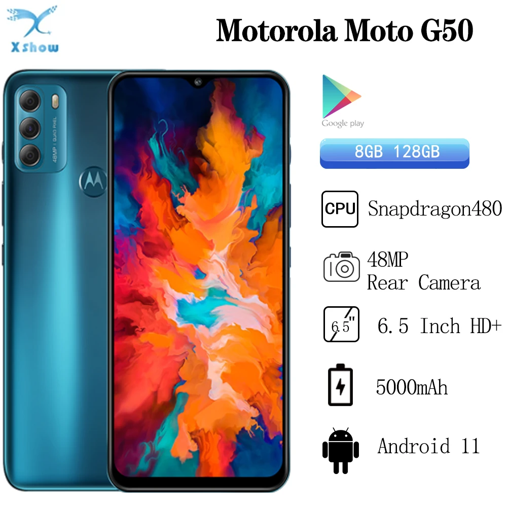 Motorola Moto G50 5G GlobalRom Mobile Phone 8GB 128GB 48MP 6.5inch Fingerprint Face Recognition 5000mAh Snapdragon480 Smartphone ram pc