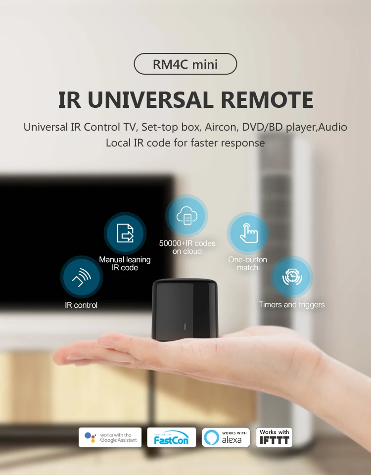 Broadlink BestCon RM4C Mini Universal IR Audio Video Remote Control-1