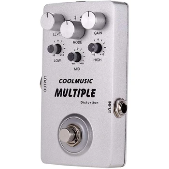 

COOLMUSIC A-MT6 Digital Distortion Guitar Effect Bass Pedal with 6 Distortions Aluminum Alloy Shell True Bypass