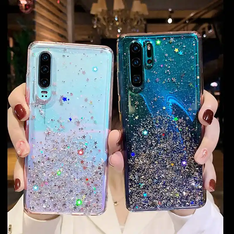 女の子高級電話ケースhuawei社の名誉v30 lite 10i i X10 9x 9a s 30s proクリアソフトグリッタースター 電話バックカバー 電話用緩衝材 Aliexpress