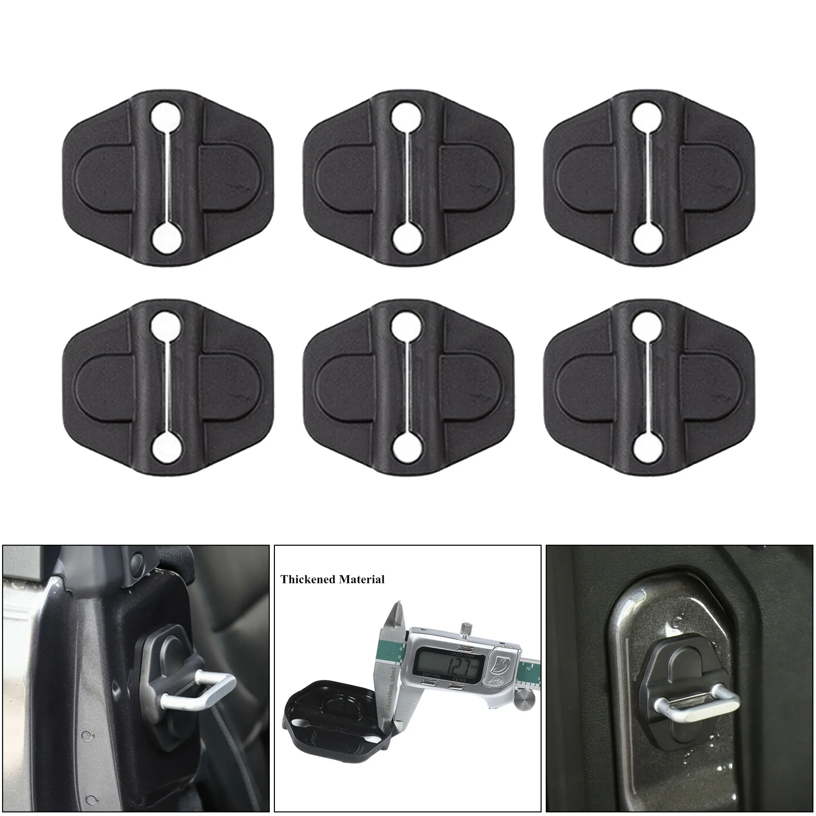 6PCS Plastic Door Lock Cover for Jeep Wrangler JL JLU -2021 for Jeep Gladiator JT 2020 2021 Door Lock Covers Protection Trim
