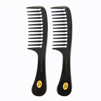 

2 Pcs Hairstyle DIY Wide Tooth Plastic Curly Hair Care Handgrip Comb 9"