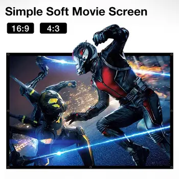 

High Quality 110 Inch Portable Folding Movie Screen HD Crease-resist Indoor Outdoor Projector Screen For Home Theatre
