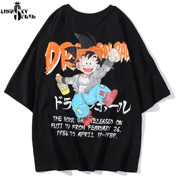 

Men Women 2020 Harajuku Men Anime Super Saiyan Tshirt Short Batwing Sleeve Casual Fashion Loose Version Design Hiphop Tops