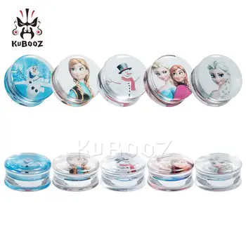 

Kubooz Fashion Desigh Einstein Logo Transparent Acylic Ear Piercing Plugs Tunnels Simple Styles Jewellery For Unisex
