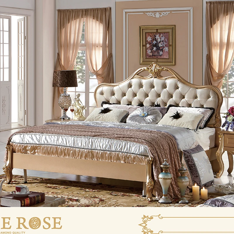 Белая кожаная классическая королевская кровать 180X200 см