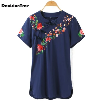 

2020 chinese traditional women tang suit tops oriental shirts hanfu blouse embroidery traditional chinese shirt women