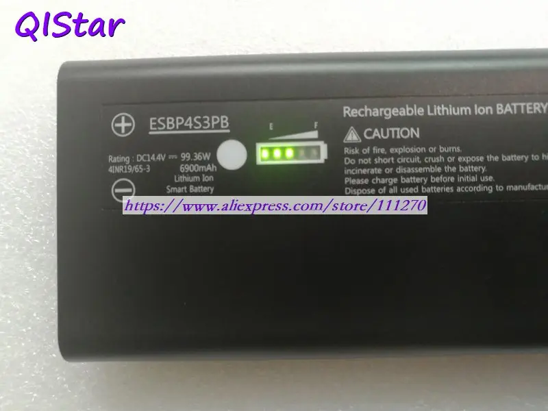 QISTAR 14,4 V 6900 мА/ч, 99.36Wh натуральная ESBP4S3PB оборудование батареи
