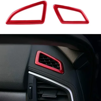 

Dashboard Air Vent Wind Outlet Cover Trim Sticker for 10Th Gen Honda Civic 2016-2020 - Red