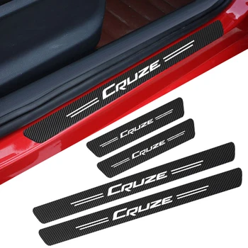 

Car Door Sill Guard Sticker Film 4pcs Anti Scratch Carbon Scuff Pedal Guards Cover for Chevrolet Cruze Colorado Spark Captiva