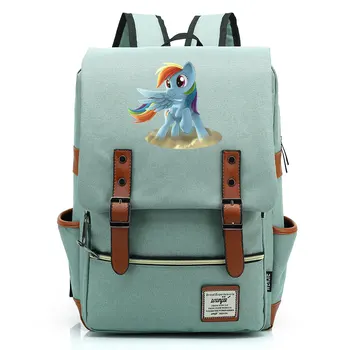 

Cartoon Friendship is Magic Rainbow unicorn Buckle Children School bag Teenagers Student Schoolbags Women Bagpack Men Backpac