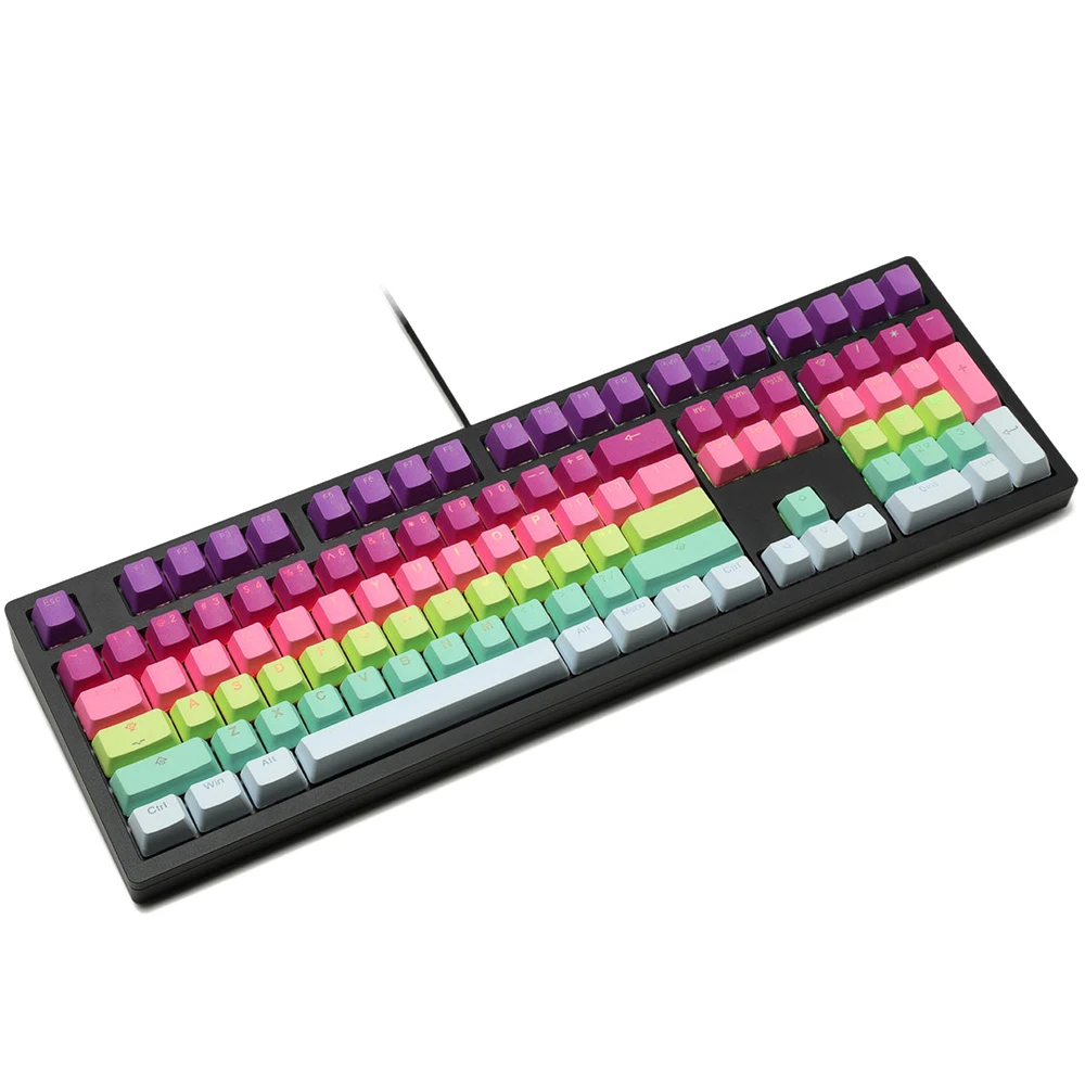 Keycaps para Faça Através do Arco-íris Taihao Duplo Tiro Você Mesmo Gaming Teclado Mecânico Backlit Tampões Oem Perfil Luz Sherbet Cor Pbt