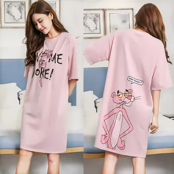 

Sexy Women Sleepwear Nightgown Cotton Girl Home Wear Cartoon Cosplay Sleep Shirt Loose Ladies Lingerie Nighty Dress Vestidos