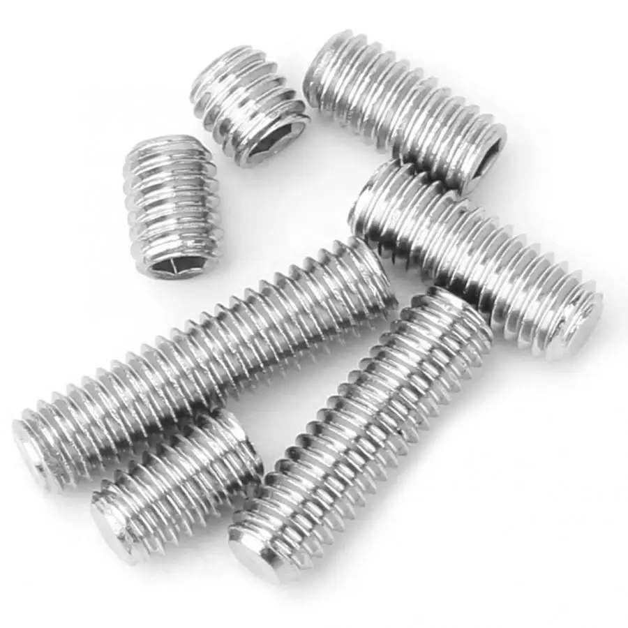 212Pcs Standard Hexagon Socket Grub Screw M6 Standard 304 Stainless Steel Flat Head Hex Socket Fastening Headless Screw with Installation Tools