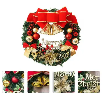 

1 Set of Christmas Garland Door Hanging Decoration Garland with LED Light String