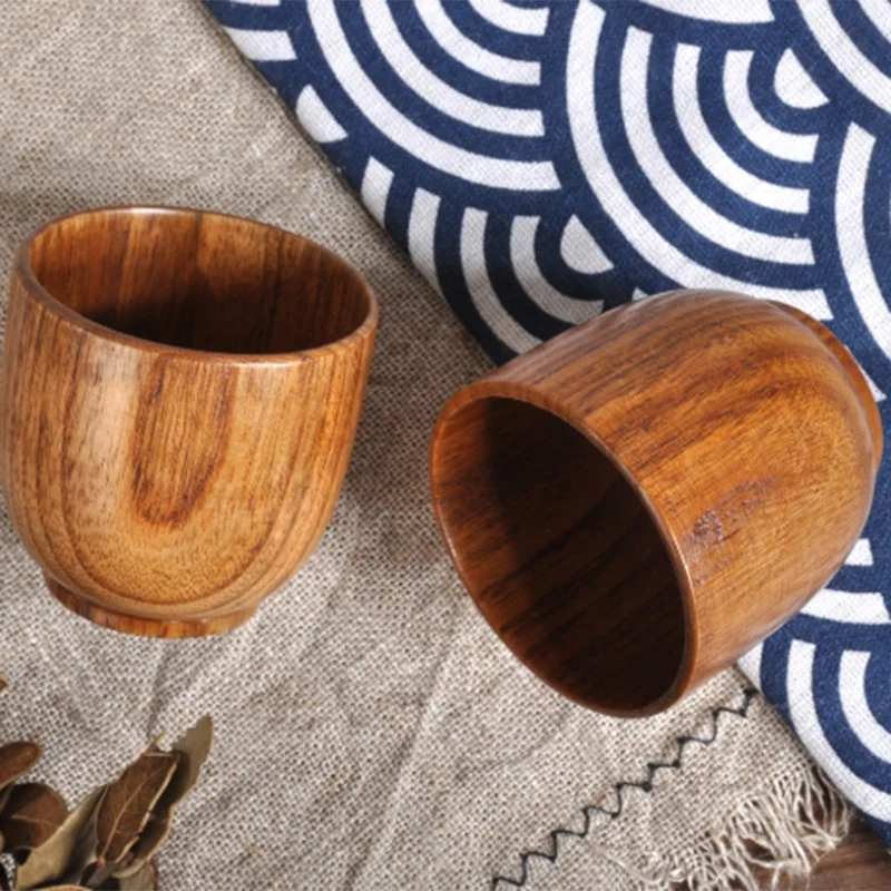 6Pcs Jujube Wood Cup Primitive Handmade Natural Wooden Tea Cup Breakfast Coffee Beer Milk Mug Drinkware Green Tea Cup Small Wate