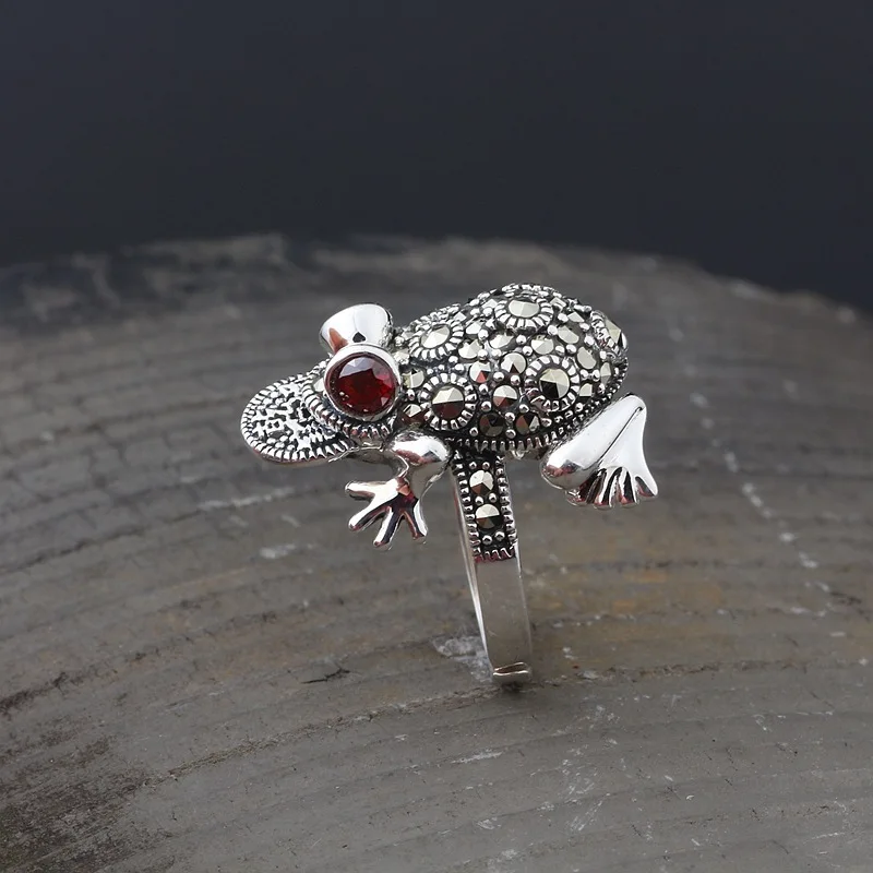 S925 sterling silver jewelry lucky gold chan open ring women's new ring
