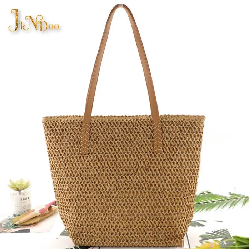 Summer Beach Tote Bag Women Bohemian Wind Women's Bag Trend 2021 Shopper Tote Pure Simple Travel Makeup Bag Female Purse Handbag
