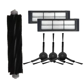 

for XIAOMI Xiaowa Black 6Pcs/Set Main Brush Side Brushes HEPA Filter Side Brush Replacements for Vacuum Cleaner Parts