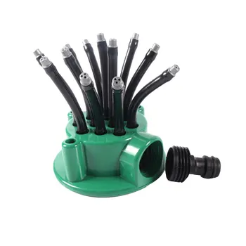 

360 Degree Automatic Plastic Sprinkler Spray Nozzle Multi Nozzle Lawn Garden Shower Irrigation Sprinkler Rotating Plant Watering