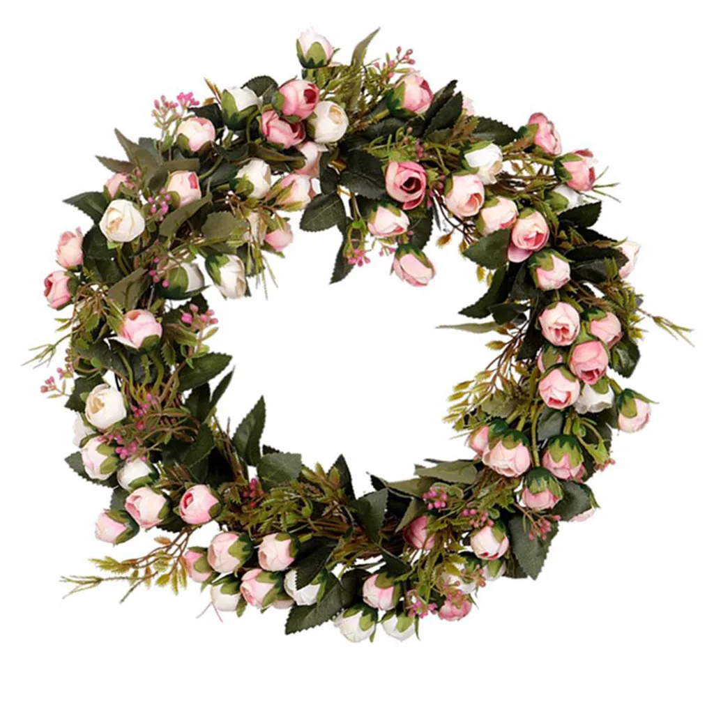 Artificial Floral Door Wreath, Outer Diameter - Home Wedding Party Decor