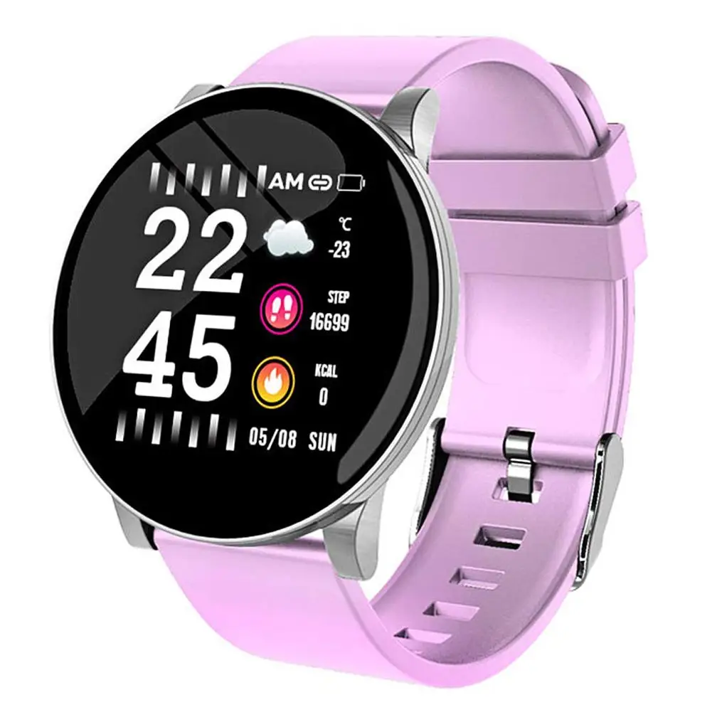 Смарт-часы IP68, водонепроницаемые, Reloj Hombre, умные часы с ЭКГ PPG, кровяное давление, пульсометр, спортивный фитнес-браслет, часы# W1 - Цвет: Pink