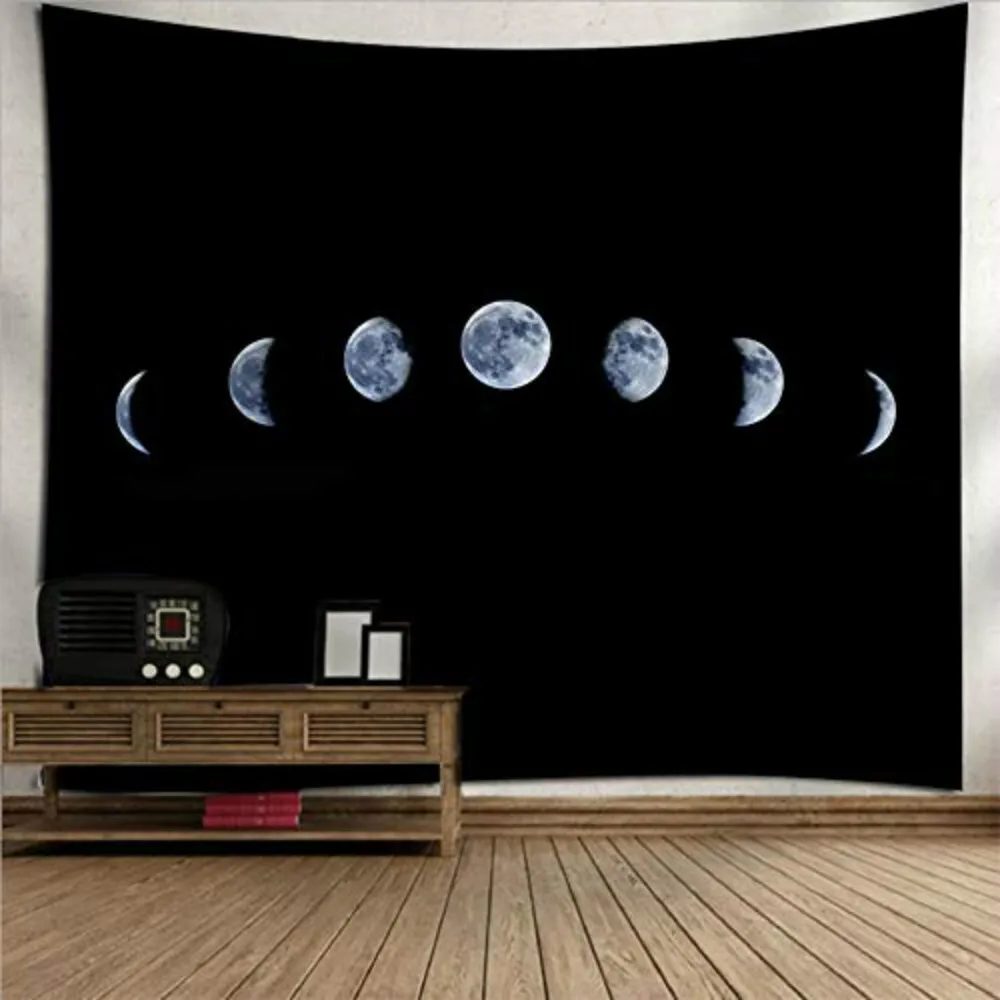 Гобелен с Луной, лунным затмением, декор для спальни, Вселенная, небо, одеяло со звездами, настенное искусство, Луна, настенный гобелен, 3 размера - Цвет: Style 06