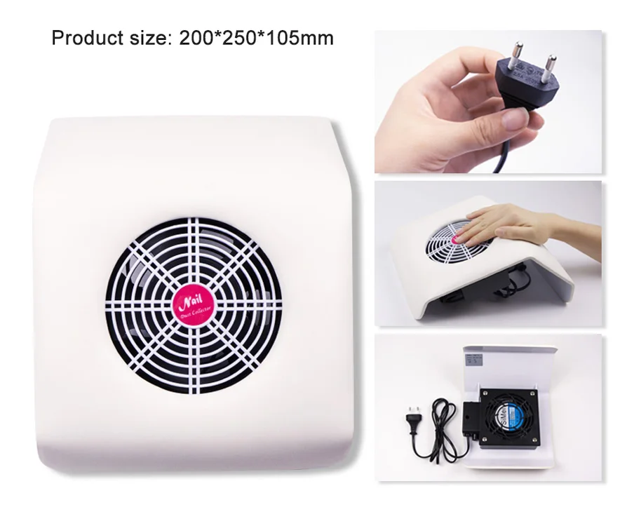 Nail Art Manicure Nail Dust Collector 30W Powerful Vacuum Cleaner Machine for Manicure Dust Collecting Nail Art Equipment