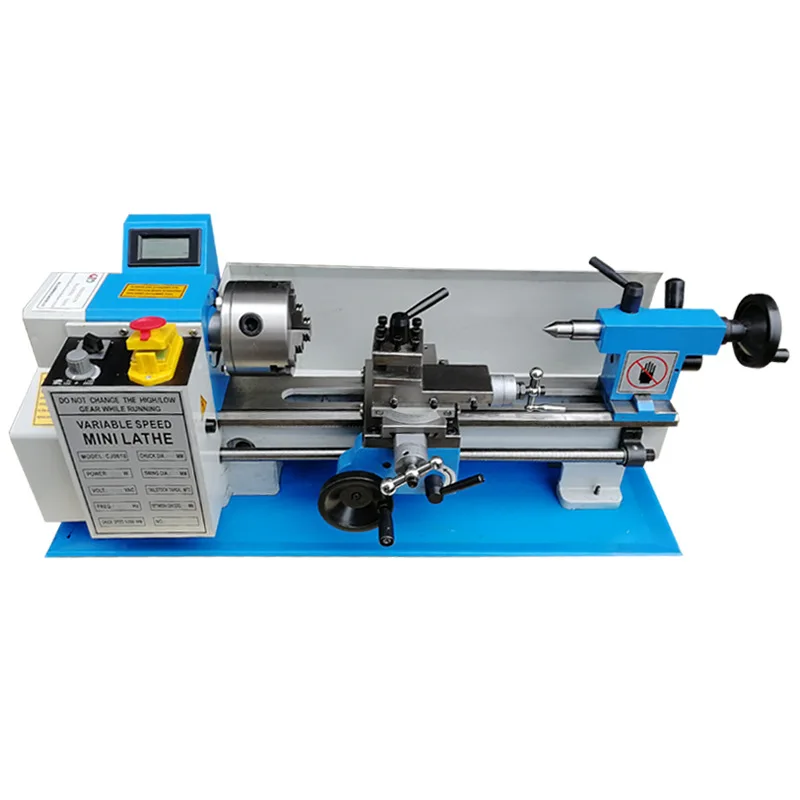 

New 0618 110V/220V Mini Lathe Machine Benchtop Metal Lathe Tool Household DIY Small Stainless Steel Lathe Metal Processing Lathe