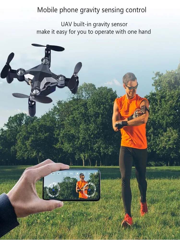 M9 Luggage Aircraft Travel Case Four-Axis Remote Control Intelligent WIFI Mini Folding Gravity Induction Drone