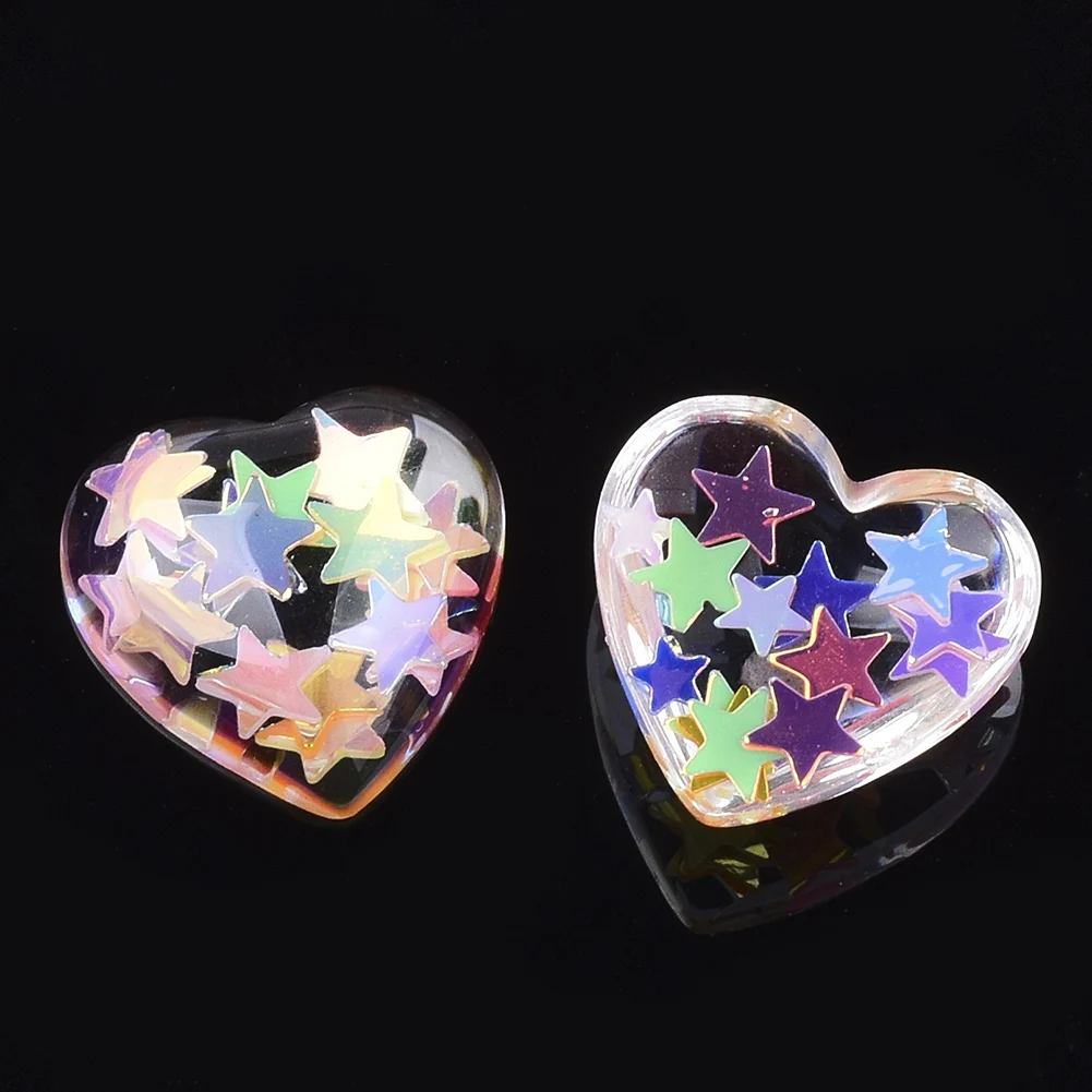 10pc Gradient Czech Lampwork Crystal Glass Heart Beads Charms pendant DIY  Handmade jewelry making Necklaces earrings accessories