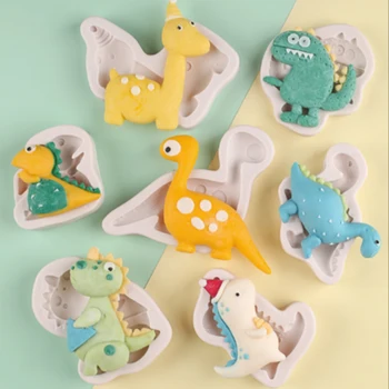 

Cute Cartoon Dinosaur Silicone Mold Fondant Cakes Decorating Tool Molds Sugarcrafts Chocolate Baking Tool For Cake Gumpaste Form