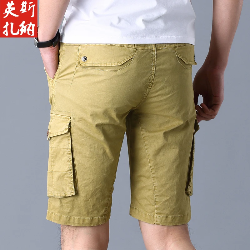 

ICCZANA Brand New Cargo Shorts Men Fashion Streetwear Khaki Solid Cargo Pants MenMulti Pocket Cotton Tactical Shorts Men YF506